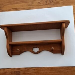 Wooden Heart Wall Shelf